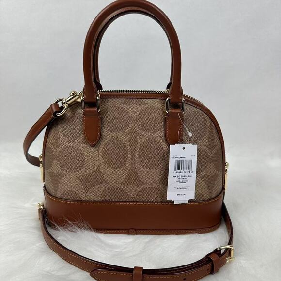 COACH Sabrina Top Handle Satchel Bag Signature Canvas Crossbody CAS19 NWT - Picture 3 of 11